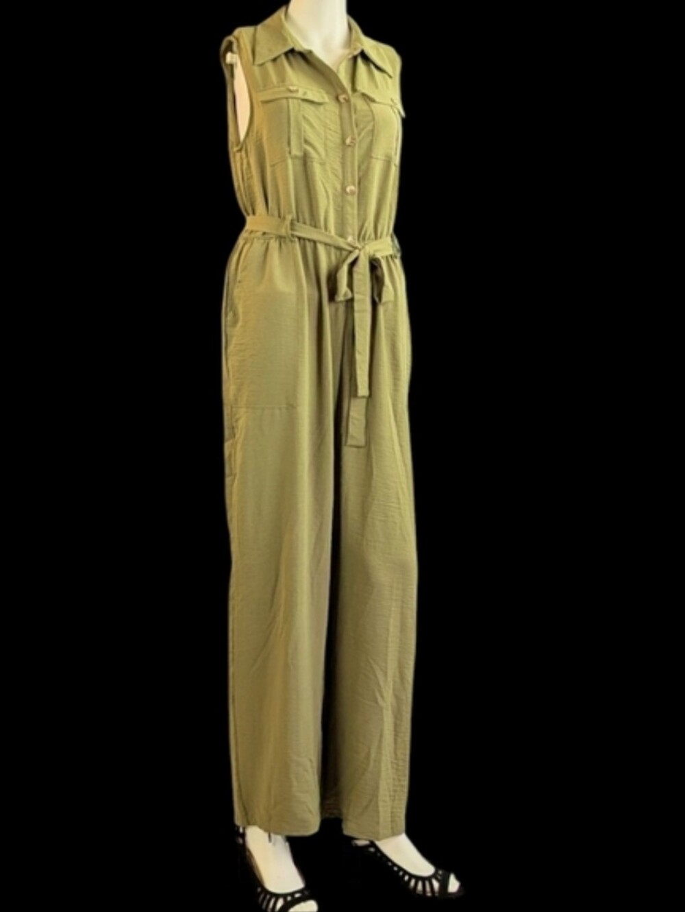 Pie In The Sky Green Sleeveless Jumpsuit